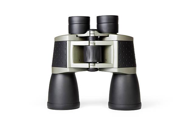 Binoculars on white stock photo