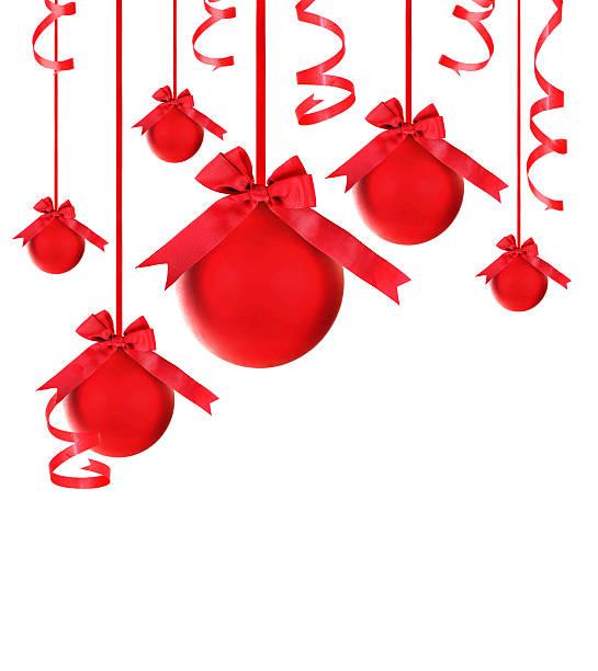 istock Red baubles Christmas tree ornaments 119754453