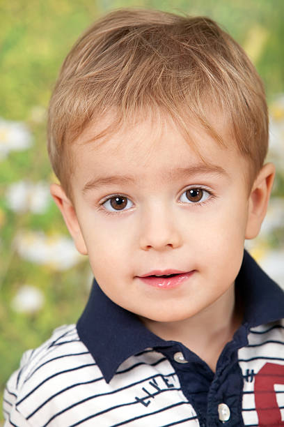 Portrait of cute little boy stock photo