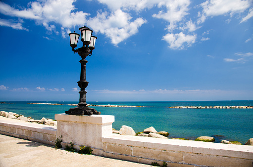 Embankment promenade Adriatic sea in Bari city, Puglia, Southern Italy