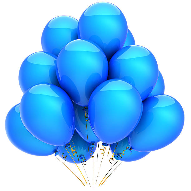 istock Blue helium balloons party decoration 119754779