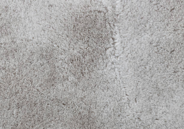 istock Close up of soft off white fur rug in filled frame layout 1197553368