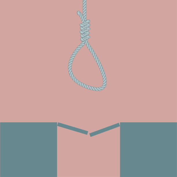 Vector drawn gallows. The background is brown.
