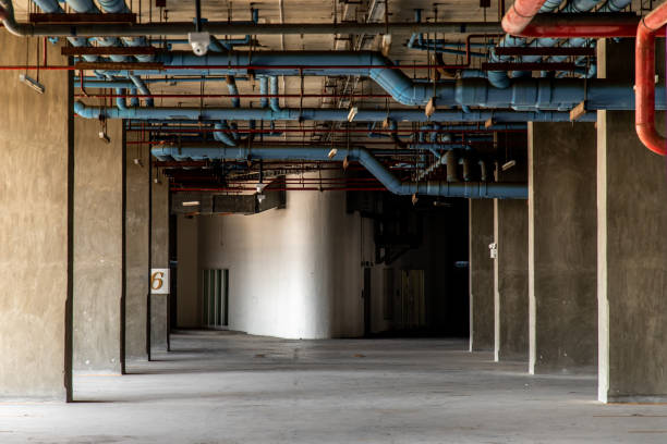 istock Parking garage interior Condominuim building on a bright sunlight sunny day. 1197557529