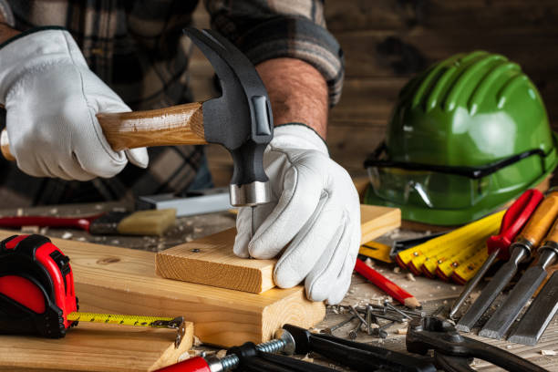 istock Carpenter at work on wooden boards. Carpentry. 1197557952