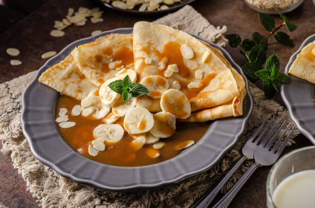 istock Caramel pancakes with banana 1197559995