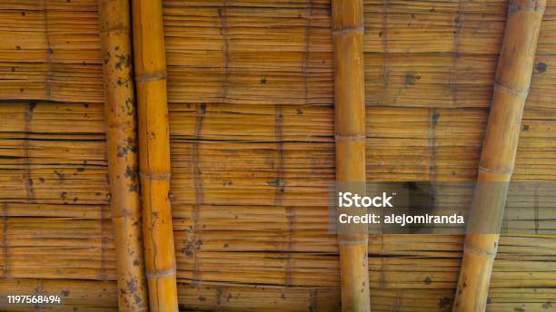 Bamboo Log In Bamboo Log Structure Background Forming A Wall Stock Photo - Download ...