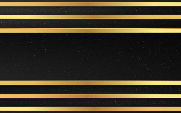 istock Metallic golden black shiny elegant realistic geometric abstract modern vector background 1197572275