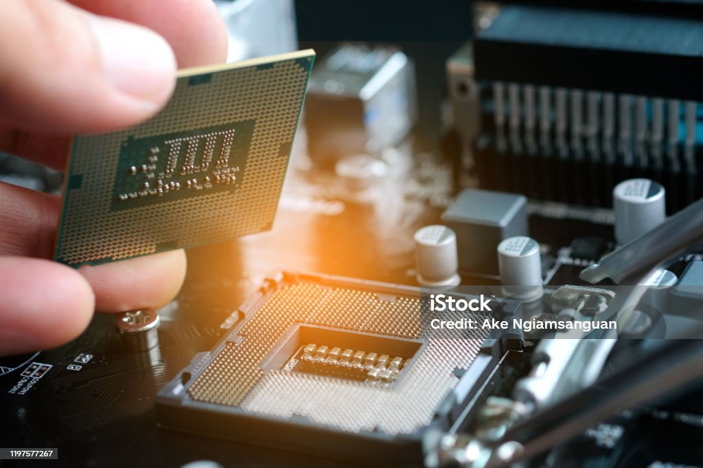 Hand Of Computer Engineering Brings Computer Cpu Processor Memory ...