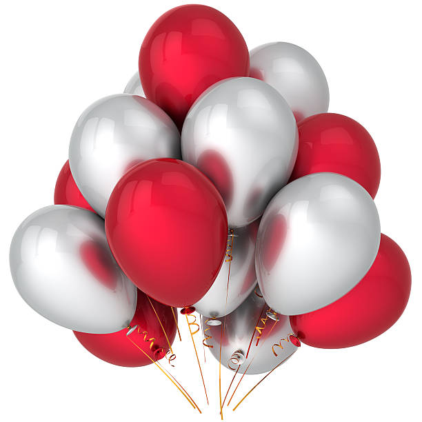 istock Helium balloons birthday party decoration colored red white 119757786