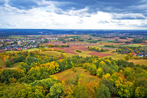 Bamberg. Germany landscape view from Altenberg castle, green nature near Wildensorg village, Upper Franconia, Bavaria region of Germany