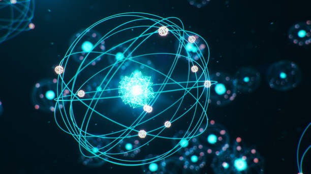 istock 3D Illustration Atomic structure. Atom is the smallest level of matter that forms chemical elements. Glowing energy balls. Nuclear reaction. Concept nanotechnology. Neutrons and protons - nucleus. 1197582823