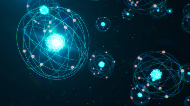 istock 3D Illustration Atomic structure. Atom is the smallest level of matter that forms chemical elements. Glowing energy balls. Nuclear reaction. Concept nanotechnology. Neutrons and protons - nucleus. 1197582824