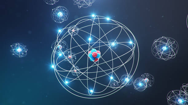 istock 3D Illustration Atomic structure. Atom is the smallest level of matter that forms chemical elements. Glowing energy balls. Nuclear reaction. Concept nanotechnology. Neutrons and protons - nucleus. 1197582827