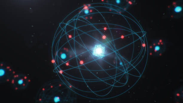istock 3D Illustration Atomic structure. Atom is the smallest level of matter that forms chemical elements. Glowing energy balls. Nuclear reaction. Concept nanotechnology. Neutrons and protons - nucleus. 1197582834