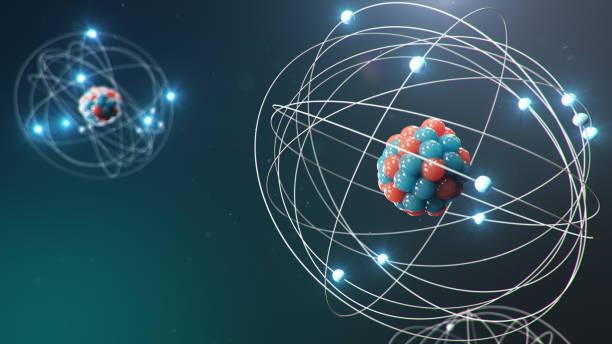istock 3D Illustration Atomic structure. Atom is the smallest level of matter that forms chemical elements. Glowing energy balls. Nuclear reaction. Concept nanotechnology. Neutrons and protons - nucleus. 1197582842