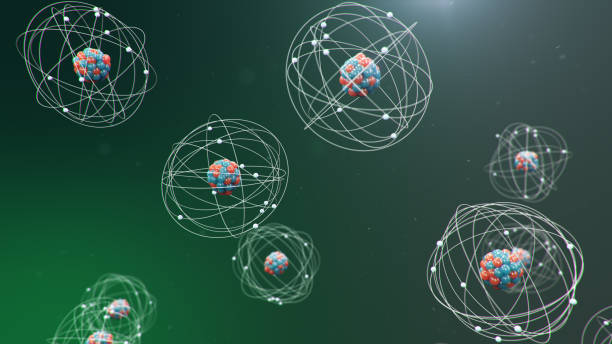 istock 3D Illustration Atomic structure. Atom is the smallest level of matter that forms chemical elements. Glowing energy balls. Nuclear reaction. Concept nanotechnology. Neutrons and protons - nucleus. 1197582848