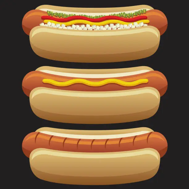 Vector illustration of Hot Dogs