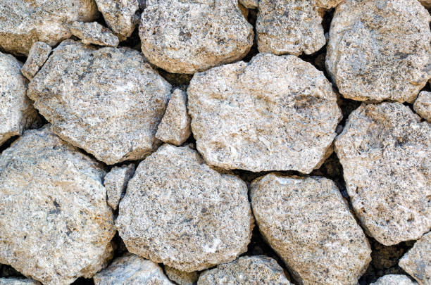 istock Background of natural large light stones. 1197586223