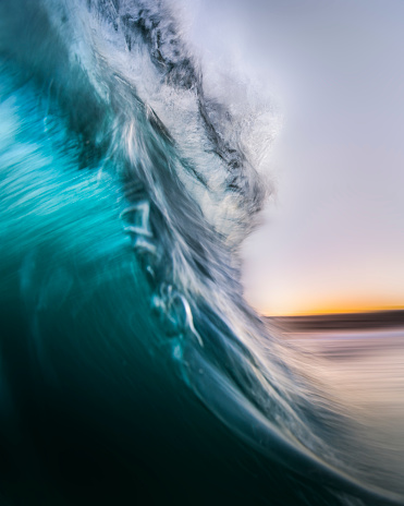 Motion blur photo of a crushing wave, Sydney Australia
