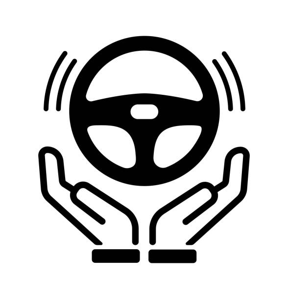 ilustrações de stock, clip art, desenhos animados e ícones de self-driving, driverless, automatic driving vector icon illustration - drive