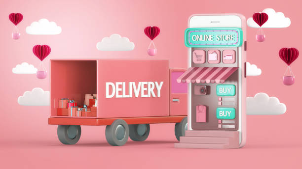 istock 3d render Online delivery service concept, online order tracking,Logistics and Delivery, on mobile 1197597997