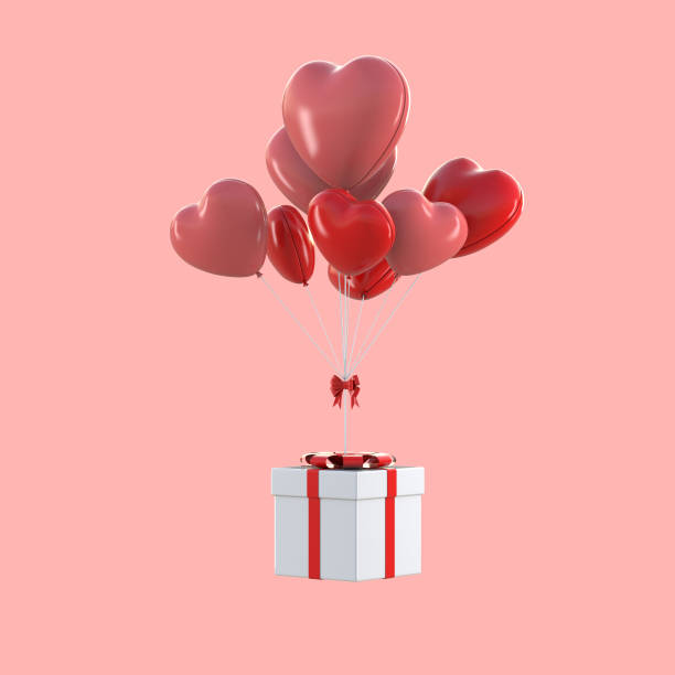 istock 3d render image of giftbox floating on pink background. 1197598004