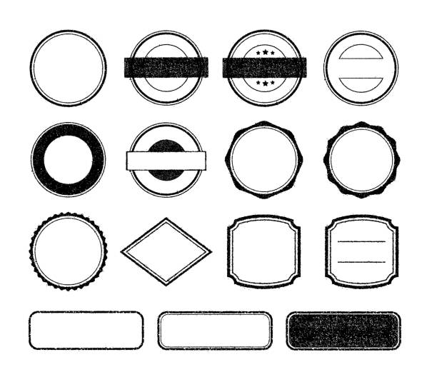 rubber stamp frame set (square, circle, rectangle etc.) / color black rubber stamp frame set (square, circle, rectangle etc.) / color black support borders stock illustrations