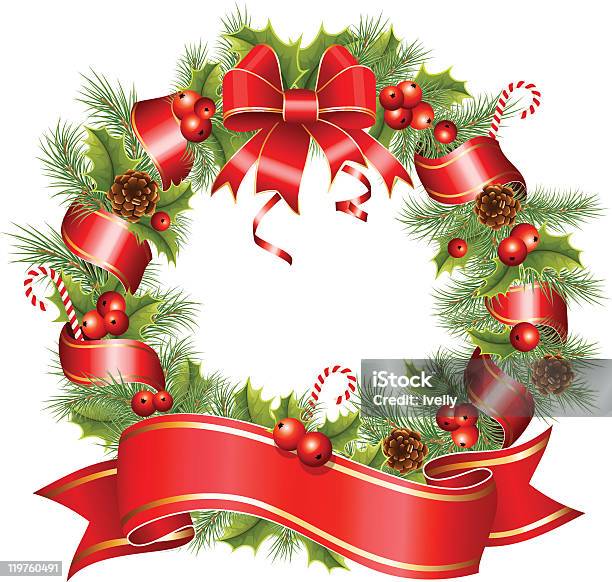 Vector Сhristmas Wreath Stock Illustration - Download Image Now - Christmas, Vector, Wreath