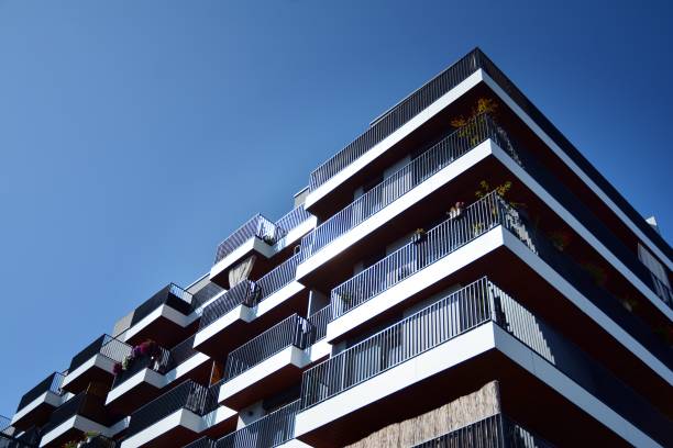 istock Modern apartment buildings on a sunny day with a blue sky. 1197607760