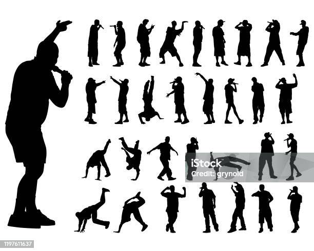 Rap Artist Stock Illustration - Download Image Now - In Silhouette, Rap, Hip Hop Music