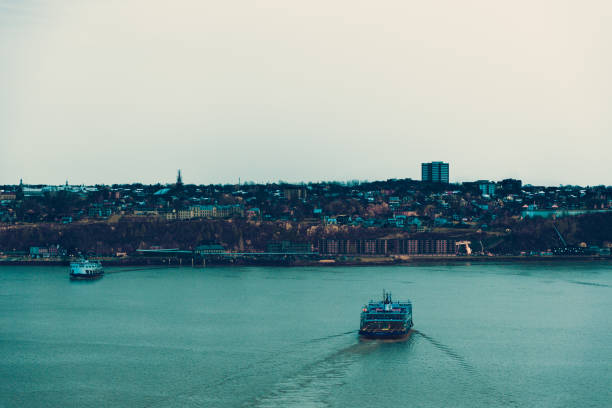 Travel, Tourism, Vacation - Ferry crossing the river from Quebec city to Lévis