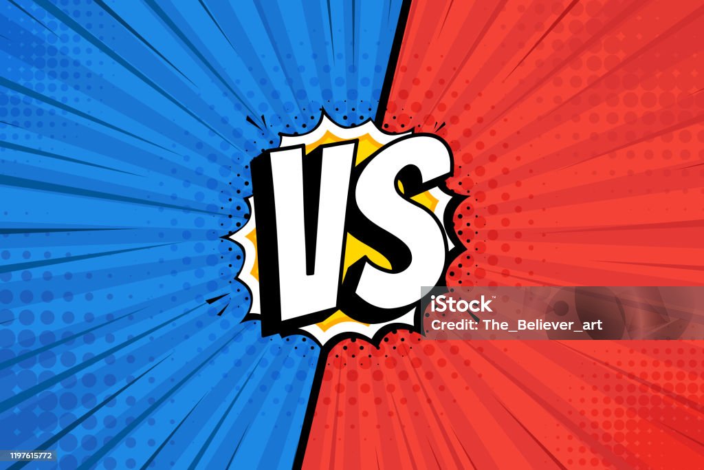 Ilustración de En Comparación Con La Pantalla Luchando Contra Fondos Cómicos Uno Contra El Otro Rojo Contra Azul Marino Ilustración Vectorial y más Vectores Libres de Derechos de Logotipo - iStock Ilustración de En Comparación Con La Pantalla Luchando Contra Fondos Cómicos Uno Contra El Otro Rojo Contra Azul Marino Ilustración Vectorial y más Vectores Libres de Derechos de Logotipo - iStock