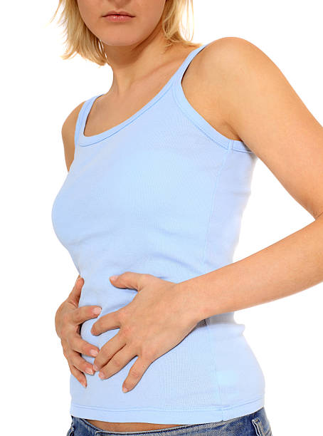 istock Young woman suffering from stomach cramps 119761738
