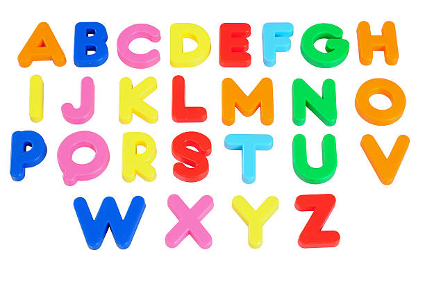 lettres de l'alphabet coloré. - lettre magnétique photos et images de collection