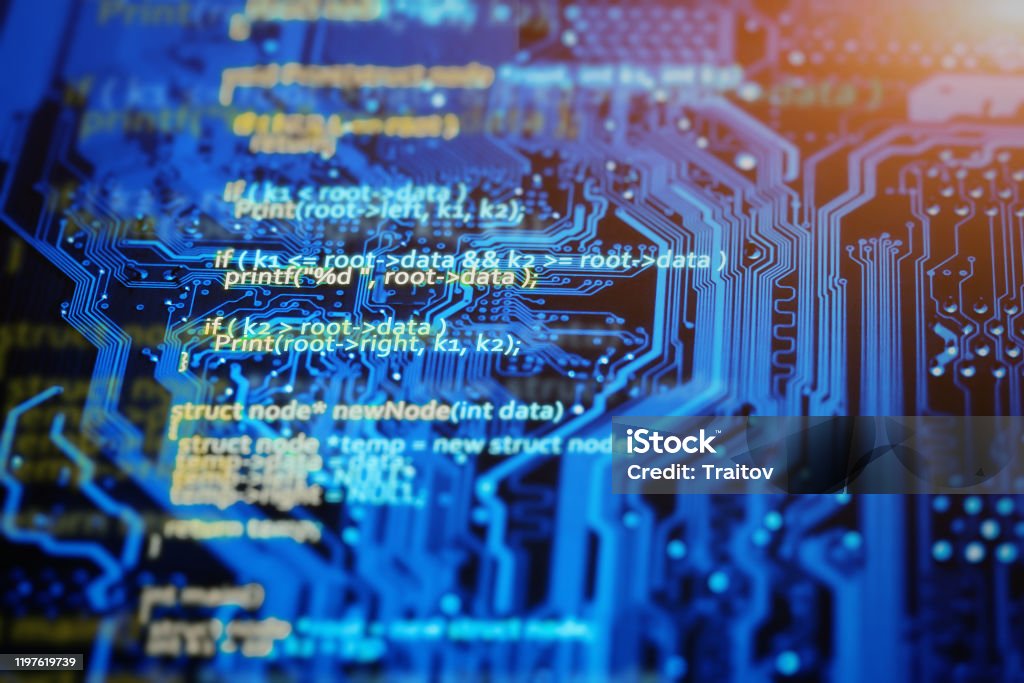 Programming Language Code On Blue Integrated Circuit Background Program  Coding Concept Html Css And Javascript Stock Photo - Download Image Now -  iStock