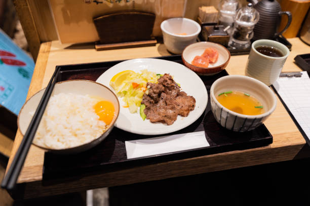 istock Japanese beef rice bowl breakfast 1197622339