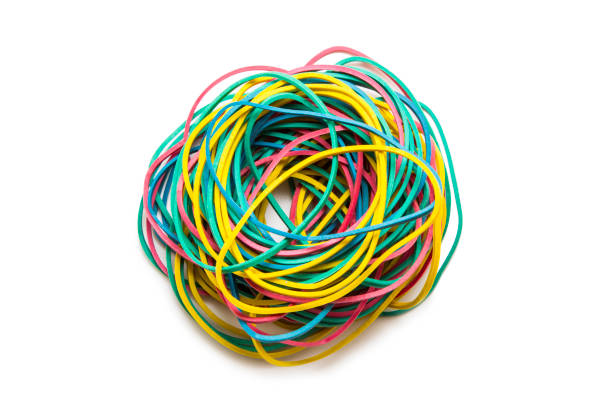 istock Stationery elastic bands for money isolated on white background 1197623190