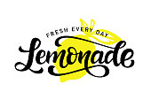 Lemonade vector badge, modern calligraphy