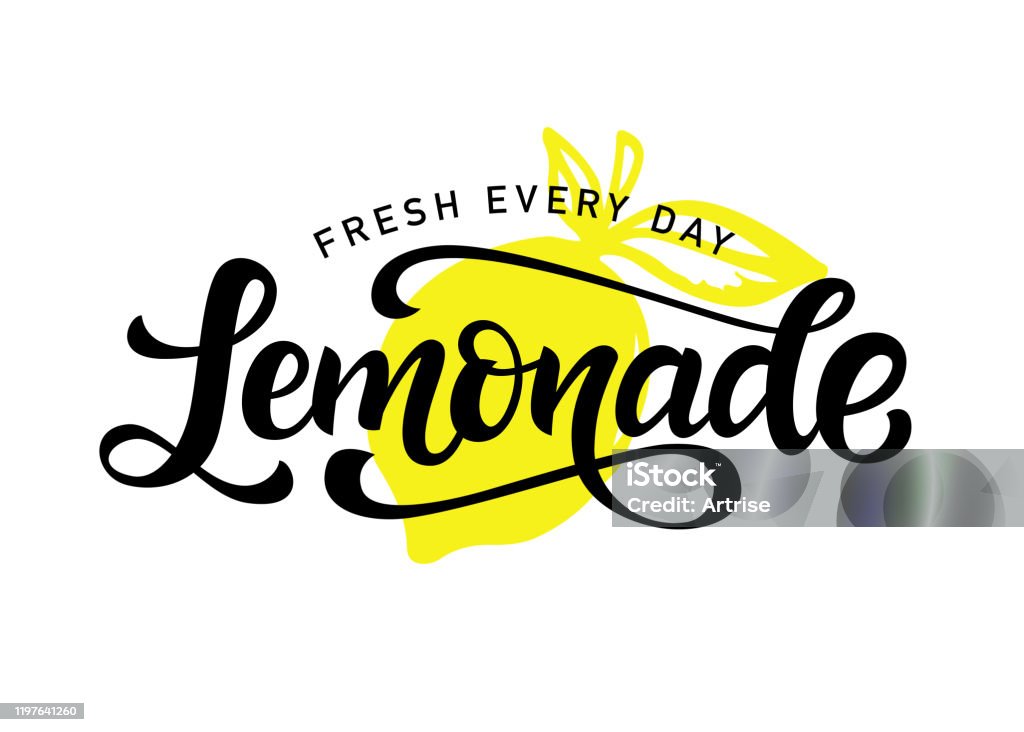 Lemonade Text Lemonade Vector Badge Modern Calligraphy Stock Illustration - Download ...