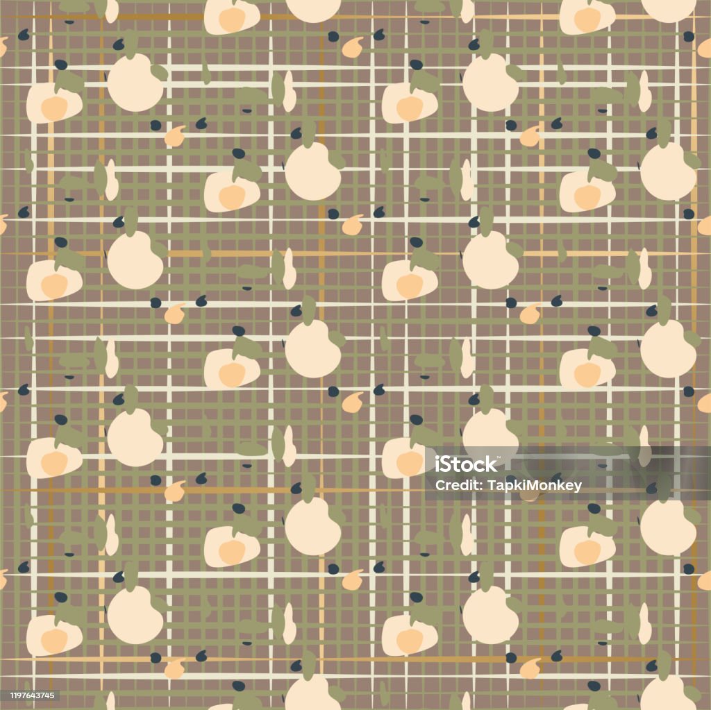 Checkered Net Pattern Seamless Checkered Net Pattern Hand Drawn Dot Scratch Shapes Texture ...