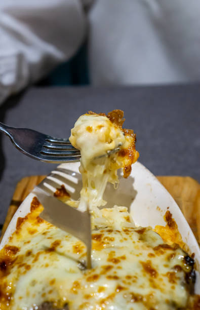 istock Baked Cheese Rice Serve Along with Kakiage and Tea 1197644847