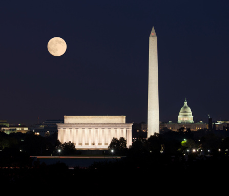 Vibrant sunrise over the National Mall, Washington DC