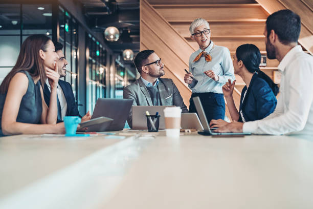 istock Group of managers on a meeting 1197646025