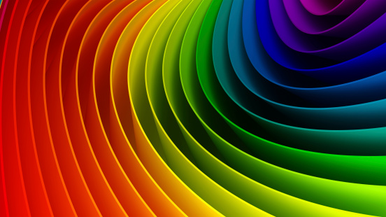 Abstract 3D circle rainbow background