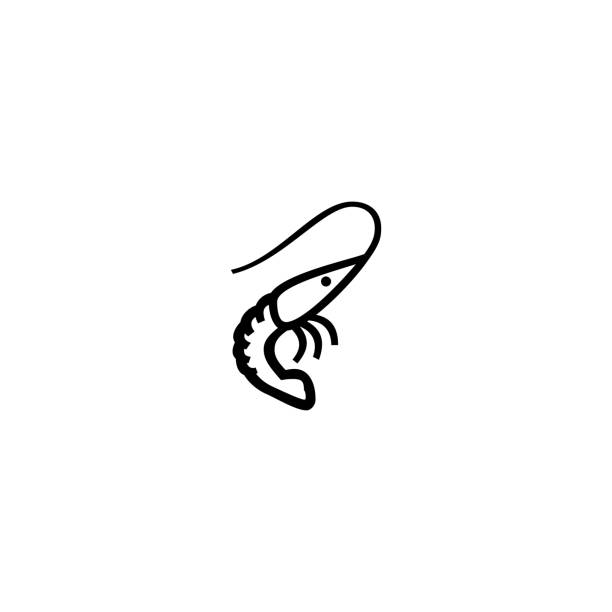 Shrimp vector icon. Isolated Shrimp Seafood flat icon Shrimp vector icon. Isolated Shrimp Seafood flat icon shrimp prepared shrimp prawn cartoon stock illustrations