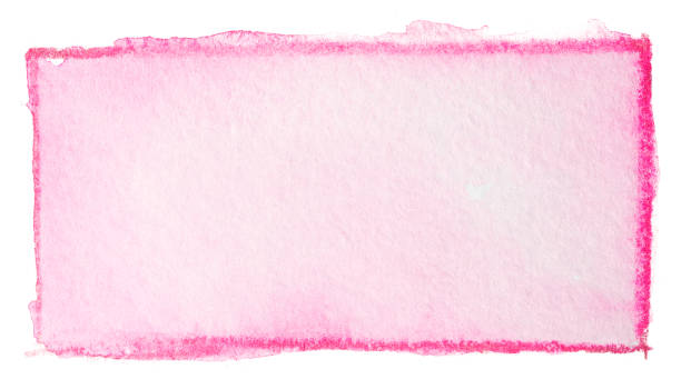 istock pink-red stain rectangular watercolor pencils, saturated edges of a geometric element. For design prints, postcards, web. on white background isolated template 1197653366