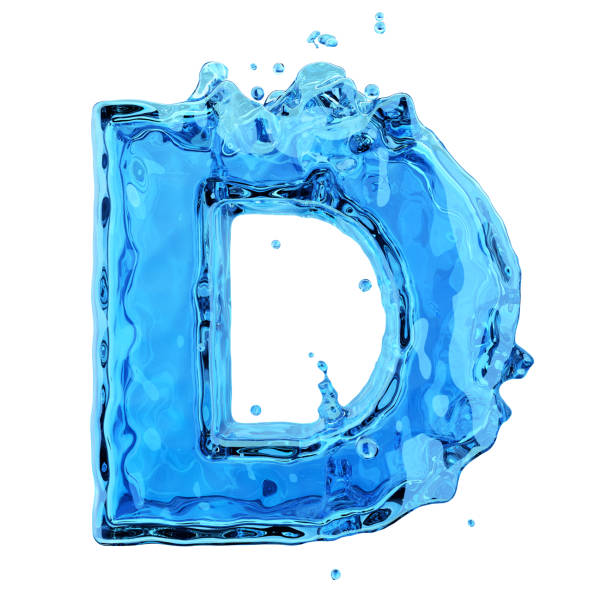 istock Liquid letter D water splash isolated on white background 1197654627