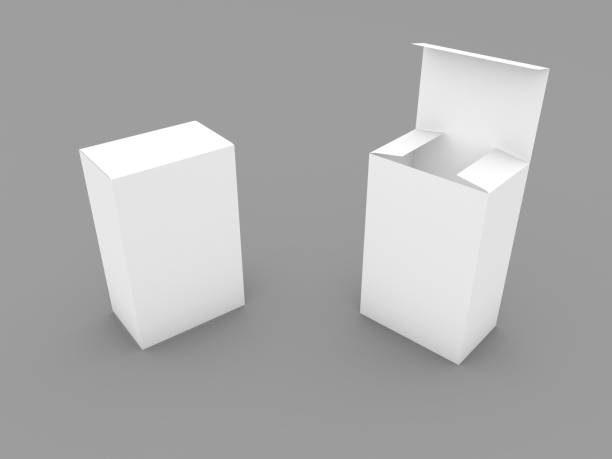 istock Two cardboard boxes for goods on a gray background. 1197654634