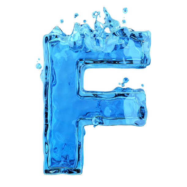 istock Liquid letter F water splash isolated on white background 1197655161